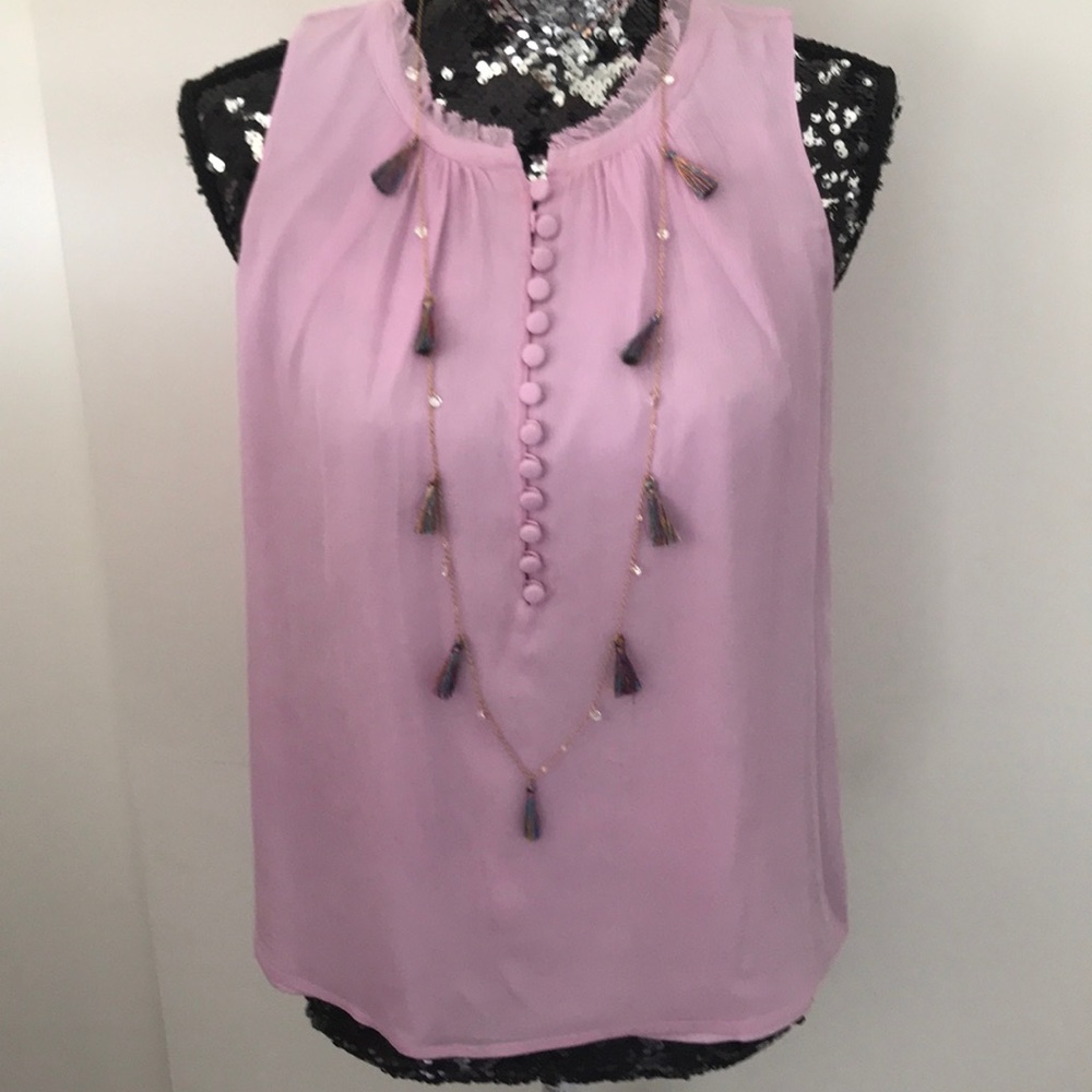 Pretty Pink Lavender Buttoned Blouse